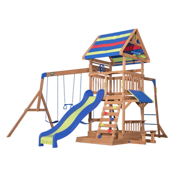Kinder-Spielturm Northbrook Stelzenhaus 3-fach Schaukel Holzturm Rutsche